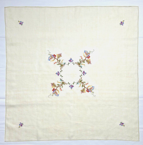 Vintage hand embroidered linen - embroidered,