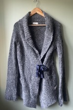 Odd Molly Uncorporated Grey Alpaca Wool Mix Long Sleeve Tie Wrap Cardigan Size M