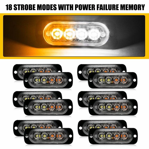 12pcs led amber white - 12pcs,