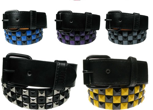 Checkered studded belt row - studded,