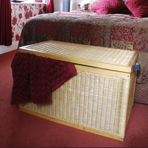 Large wicker blanket box - wicker, /