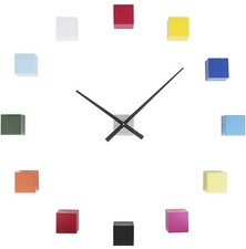 Karlsson DIY Individual Multicolor Blocks Cubic Wall Clock - New