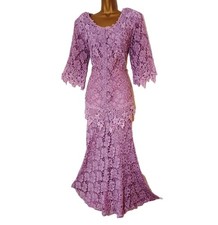 Ann Balon mother of bride outfit size L 14 16 wedding lilac purple lace Italy 