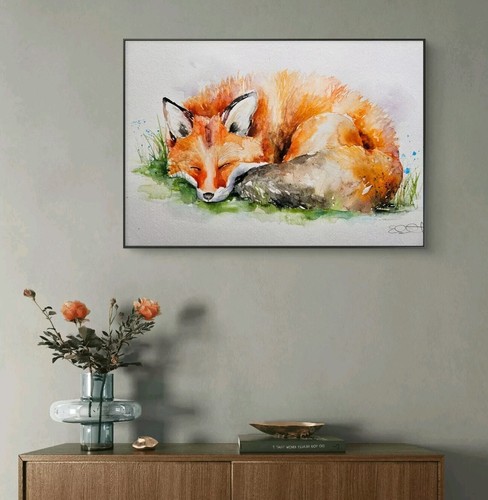 Original fox watercolour - fox,