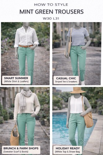 Purdey mint green - jeans, w30