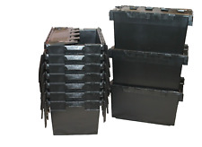 20 Black LARGE Nearly New Plastic Removal Storage Crate Box Container 80L