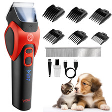 VGR Professional Dog Clippers Cordless Pet Trimmer Grooming Kit Thick Curly Coat