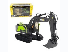 HUINA 1661 2.4G 11CH RC EXCAVATOR GREEN 680° TURNTABLE W/SMOKE 1:18