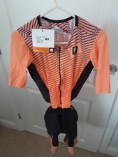 Sportful Womens Short Sleeve Tri Triathlon Suit Orange Medium