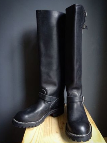 Thick leather tall - thick, biker