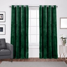 Extra Wide Velvet Curtains Grommet Top Ready Made Curtain Drapes Panel W Tieback
