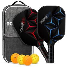 TH Pickleball Paddles Fiberglass Lightweight Outdoor Rackets with 4 Balls & Bag