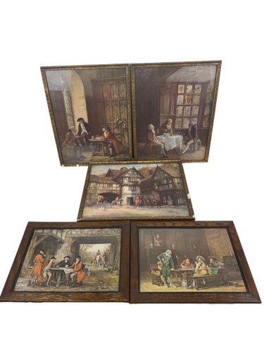 Framed print set vintage - framed, f.m