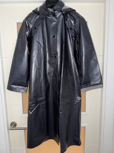Retro raincoat patent coat - raincoat, pvc