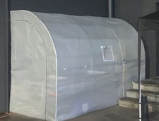 Outsunny Walk-In Lean to Wall Greenhouse with Windows and Doors 2 Tiers 6 Wired