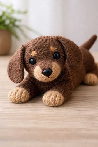 Dachshund puppy knitting - dachshund,