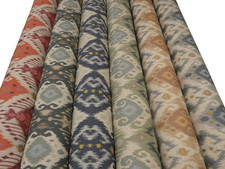 BOHO IKAT design Linen Blend Cotton Curtain Upholstery Cushion Fabric  6 colours