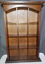 19"x 12"x3" Wood Trinket Wall Shelf Section (3"x4"x2.5") Miniatures Display Case