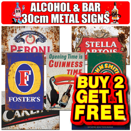 Large metal signs - metal, pub
