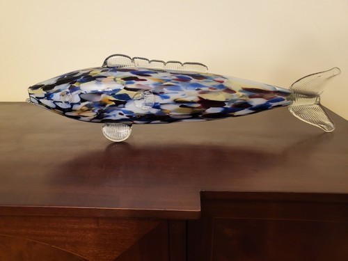 Murano hand blown fish glass - murano,