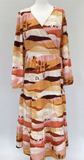 Never Fully Dressed Womens Wrap Dress UK20  Tiered Desert Scene Long Sleeve