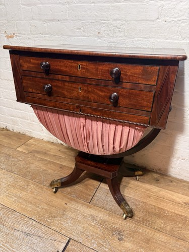 Regency mahogany work table - mahogany,