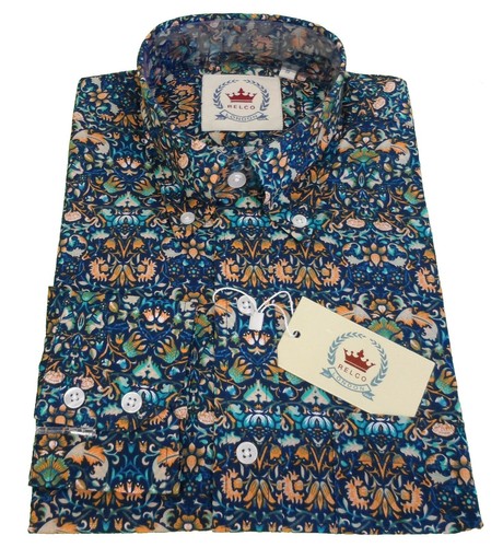 Relco mens blue retro floral - retro,