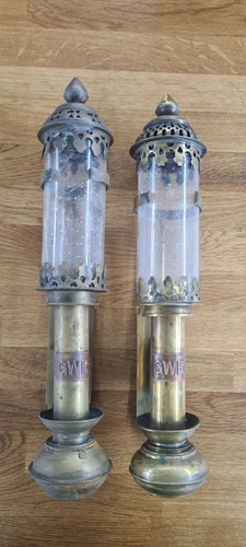 Pair brass gwr wall - of,