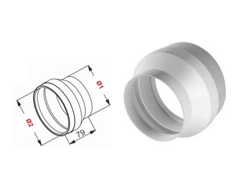 Round duct reduction - round,