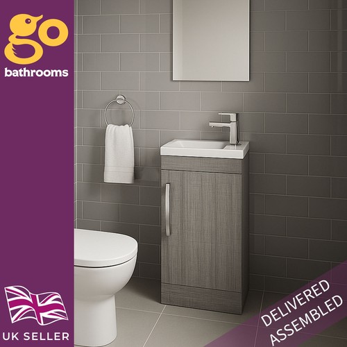 400mm grey wood cloakroom - grey,