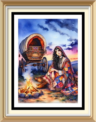 Bohemian decor romany woman - romany,