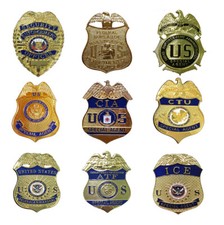 Collection Metal DEA FBI CIA ATF Agent Badge Prop Clip Back Movie Drama Cos Use
