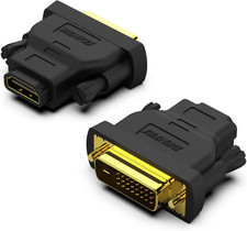DVI to HDMI Adapter,2 Packs Bidirectional HDMI to DVI-D Adapter with Gold-Plated
