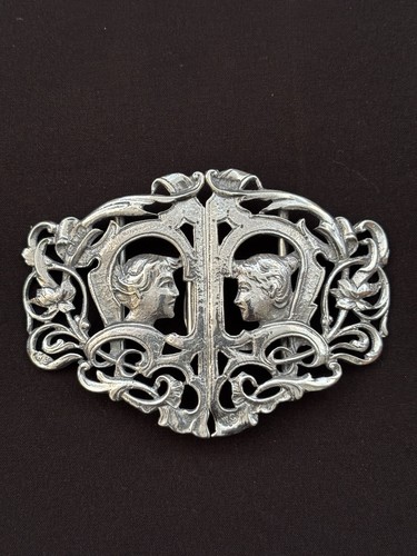 Art nouveau silver nurses belt - nurses,