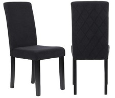 2 x Black Velvet Dining Chairs