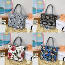 Beach Handbag Summer Shoulder Canvas Holiday Large Tote Bag Leaf Print Pattern