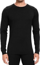 Men's 100% Merino Wool Base Layer Top Ski Winter Thermal Underwear Shirts Gift