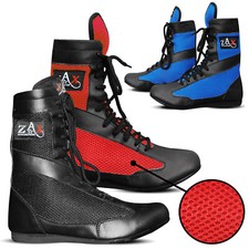 Leather Boxing Shoes Boots Long Anklet Mesh Soft Rubber Sole Boots UK 1 to UK 12