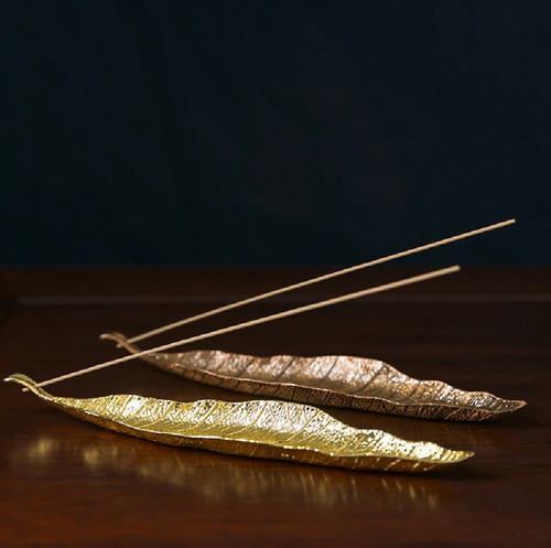 1pc leaf incense - leaf, metal