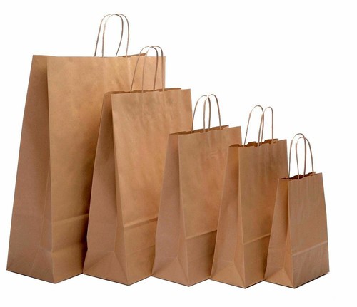 Paper bags with handles - bags, brown