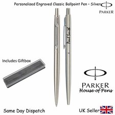 PERSONALISED ENGRAVED PARKER CLASSIC JOTTER BALLPOINT BLACK GOLD SILVER BLUE
