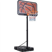 Portable Basketball Hoop Net Set System Stand Height-adjustable 7.6-10ft Orange