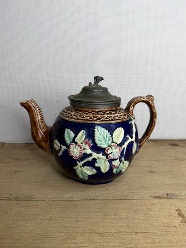 Antique majolica cobalt blue - antique,