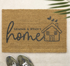Brush Door Mat Personal Custom Printed First Home Couple's Gift Couple's Home