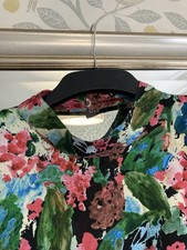 ZARA Floral Backless Below Knee Viscose Dress.  Size L