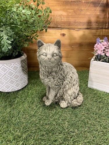 Stone garden cat ornament cute - stone,