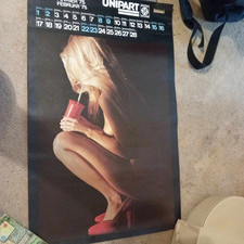 1975 UNIPART Calendar First Ever Most Sought After Glamor, FAB Girls (READ Des)