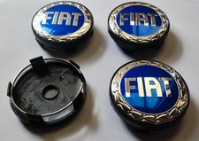 4x Fiat Alloy Wheel Hub Centre Cap Set of 4 Caps 3D Brand New 60mm Poppy Blue