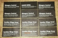 GNER ECML London Kings Cross - Glasgow - lot of 12 coach carriage window labels