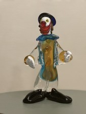 Authentic Murano Glass Clown Figurine – Hand-Blown in Italy (19 cm)